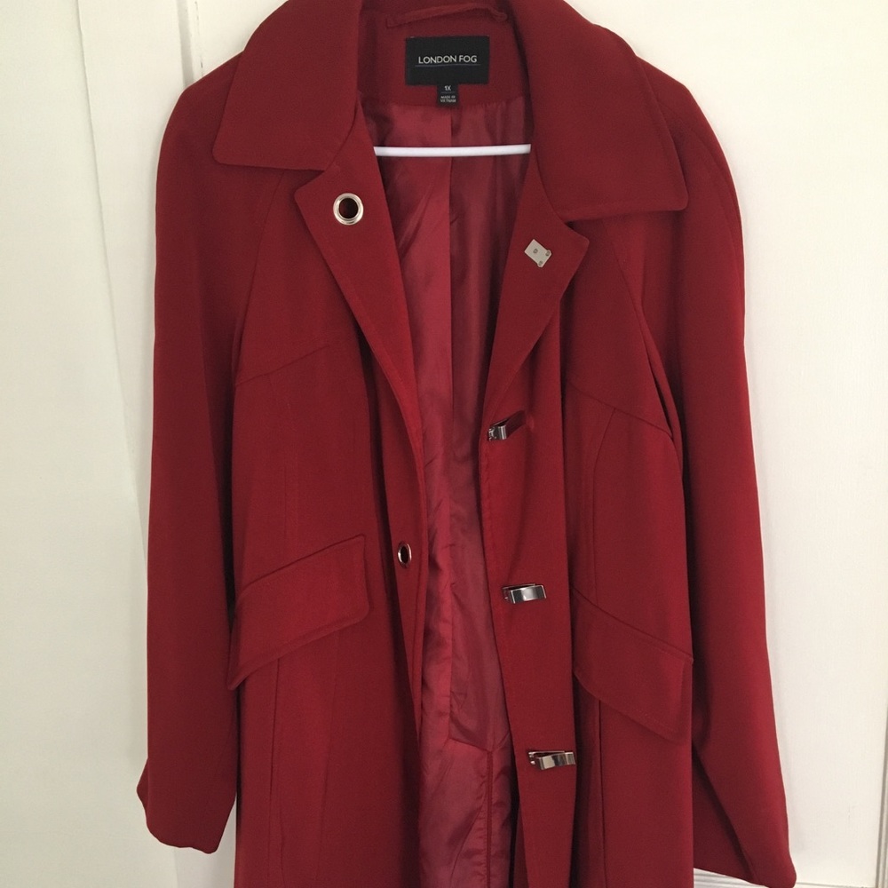 Ruby red London Fog trench